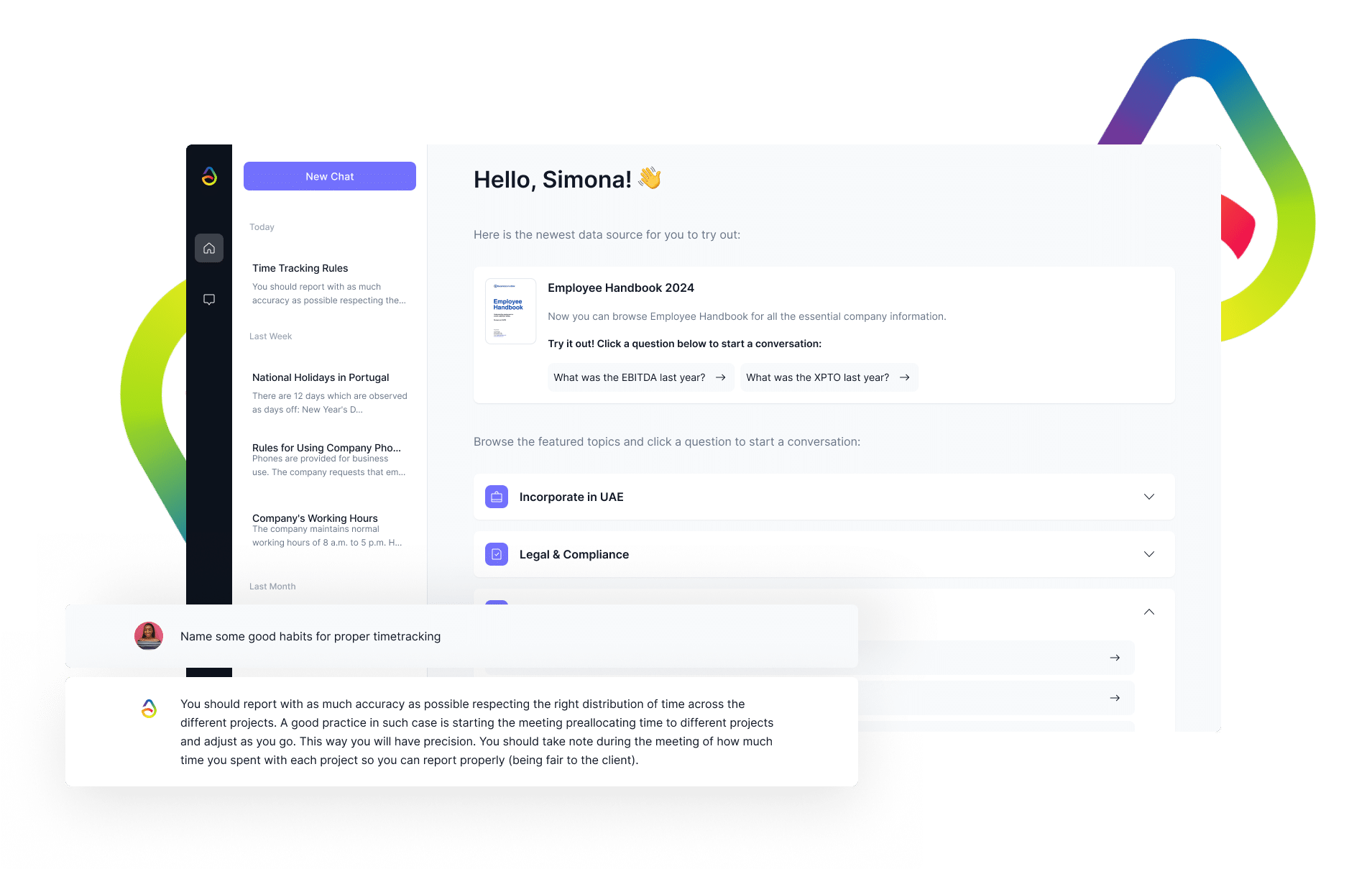 Product screen of the AI-enabled HR platform – Pair